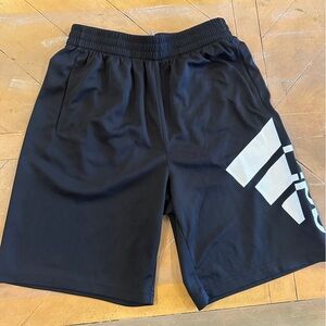 Adidas Black Athletic Shorts Youth Large 14/16 Logo Gym Activewear